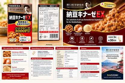 Nattokinase EX 3000 FU – 90 Tabletten aus Japan | Noguchi